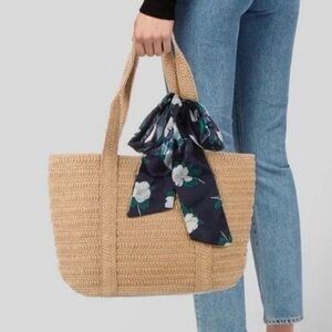 NWT Draper James straw bag with floral scarf